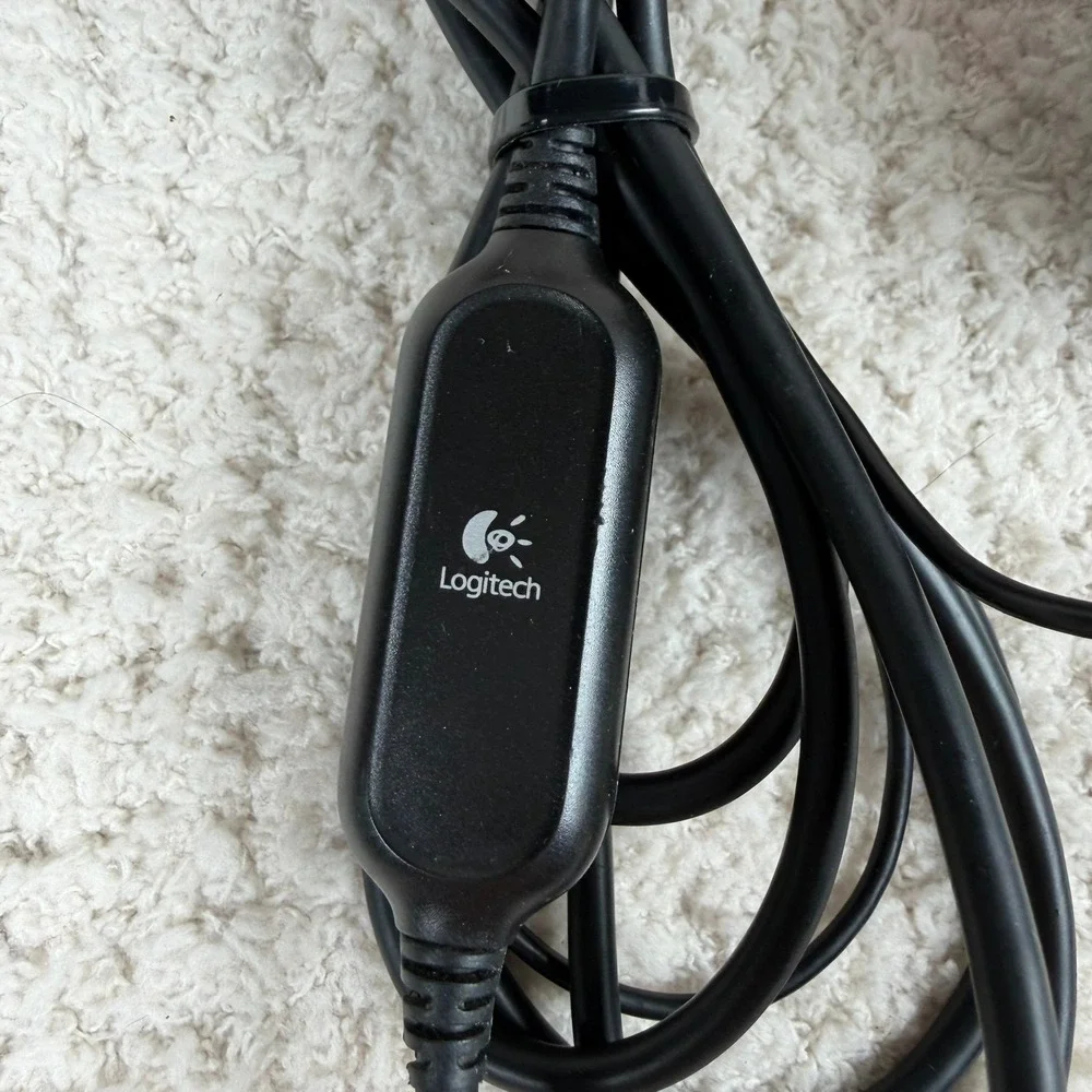 Logitech USB Headset‎ A-0374A Black Wired On-Ear Headphones Microphone Tested
